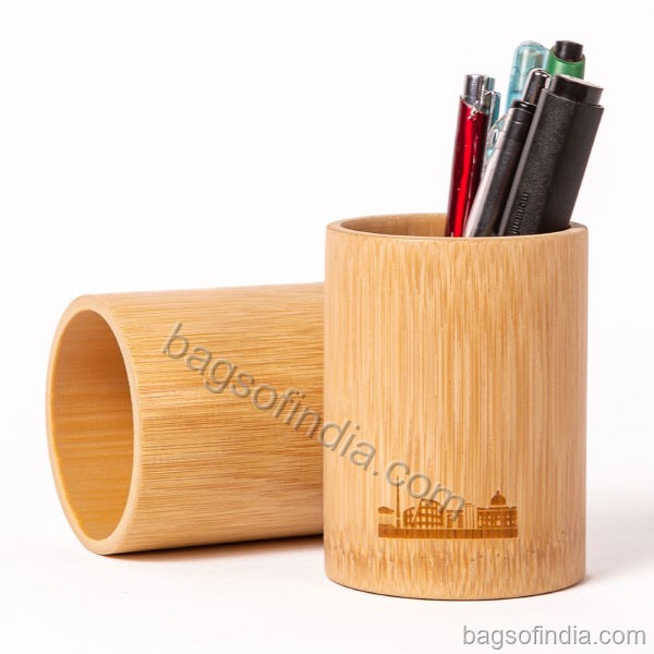 2 Pack Bamboo Round Pen Stand - Pen Stand in India