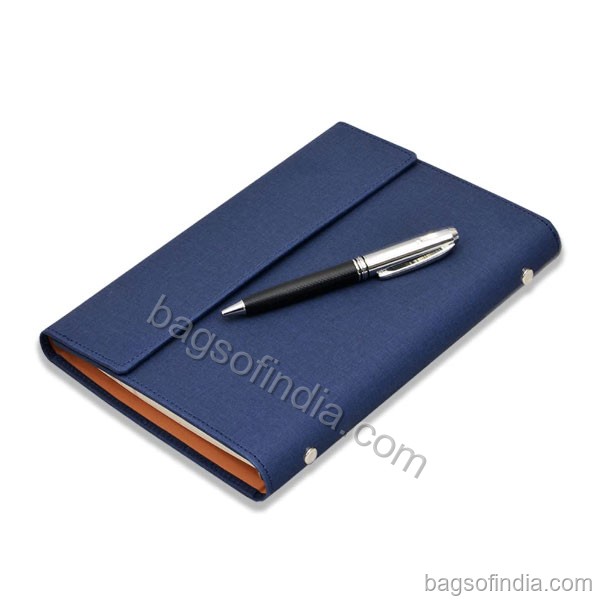 Blue Leather Personal Dairy with Pen - Personal Diary in India