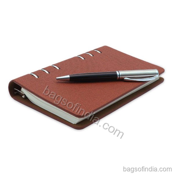 Brown Leather Business Undated Planner/Diary with Pen - Business Diary in India