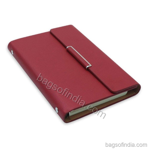 Business Leather Undated Planner / Diary with Pen (Crimson Red) - Business Diary in India