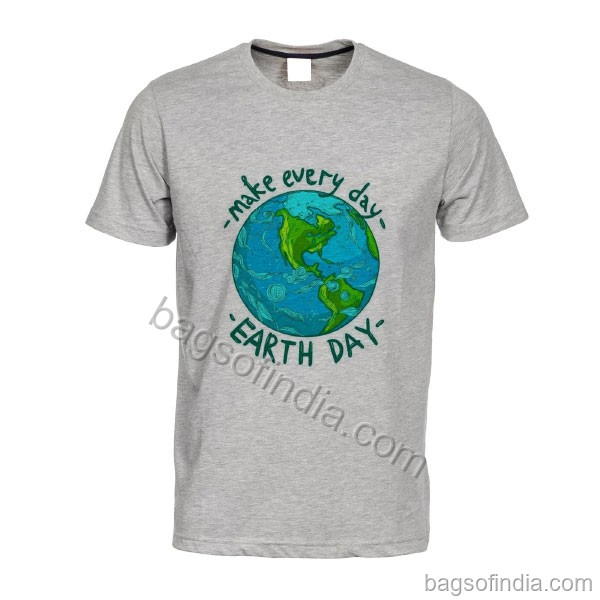 Graphic Print Round Neck Grey T-Shirt - Promotional T Shirts in India