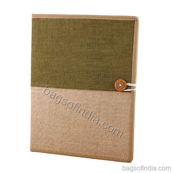 Jute Document Holder with Button Closure - Jute Folder in India