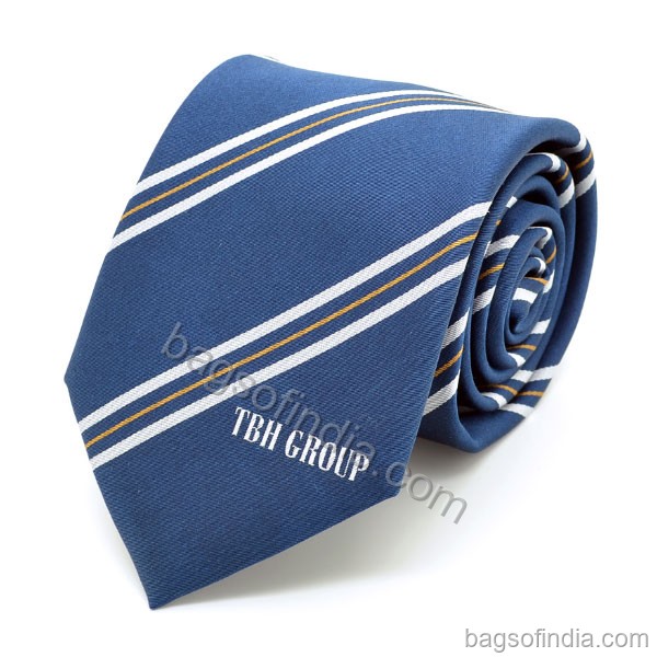 Ocean Blue Striped Neck Tie - Promotional Ties in India