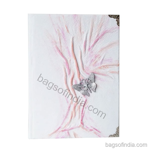 Pink Leather White A6 Diary for Girls - Personal Diary in India