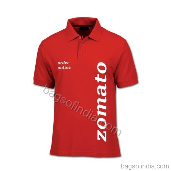 Polo Printed Half Sleeves, Collar Neck Red T shirt - Promotional T Shirts in India