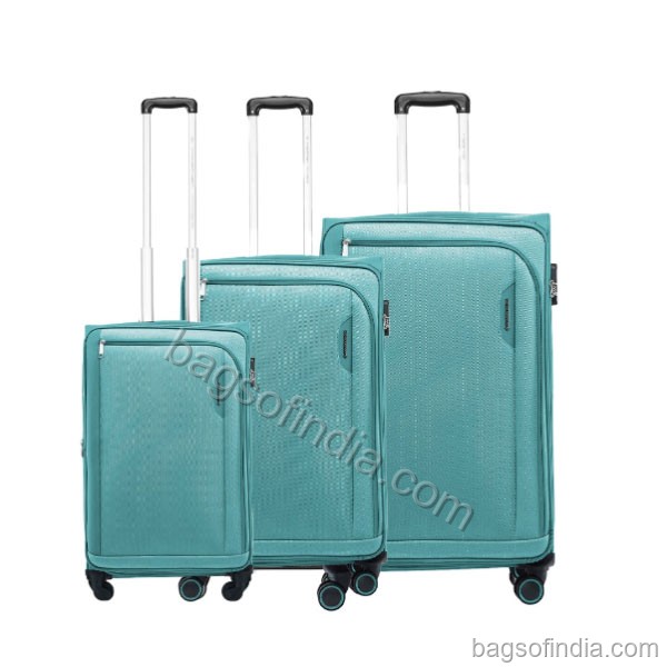 Polyester Luggage Set of 3 Cyan Trolley Bags - Trolley Bags in India
