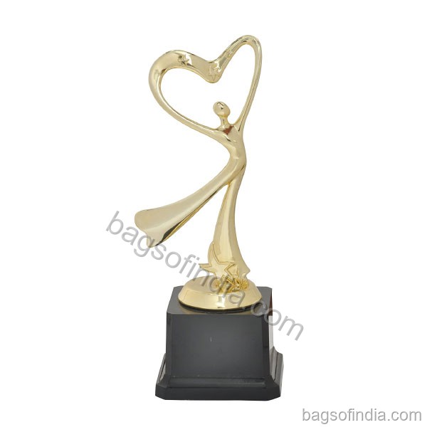Silver Dancing Girl Shield with Heart Trophy - Trophy And Momento in India