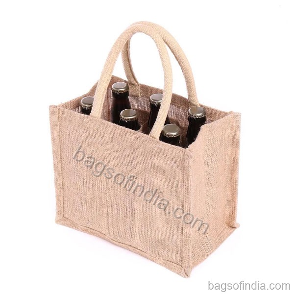 Six Bottle Jute Wine Bag - Jute Wine Bags in India