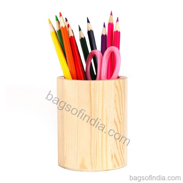 Wooden Round Pen/Pencil Holder - Pen Stand in India